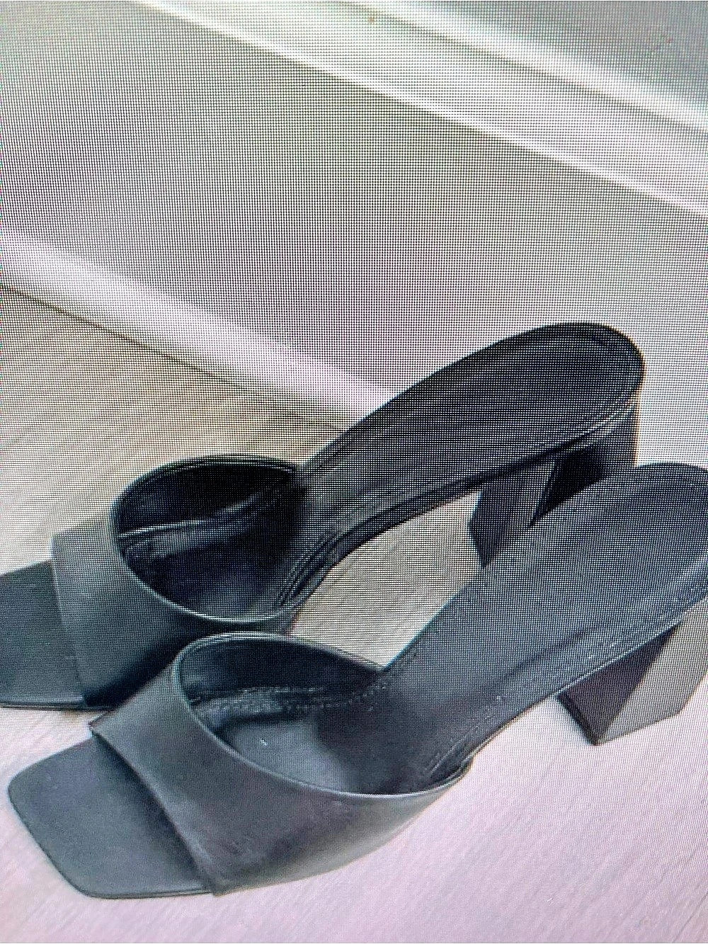 Black Square-Toe Heels